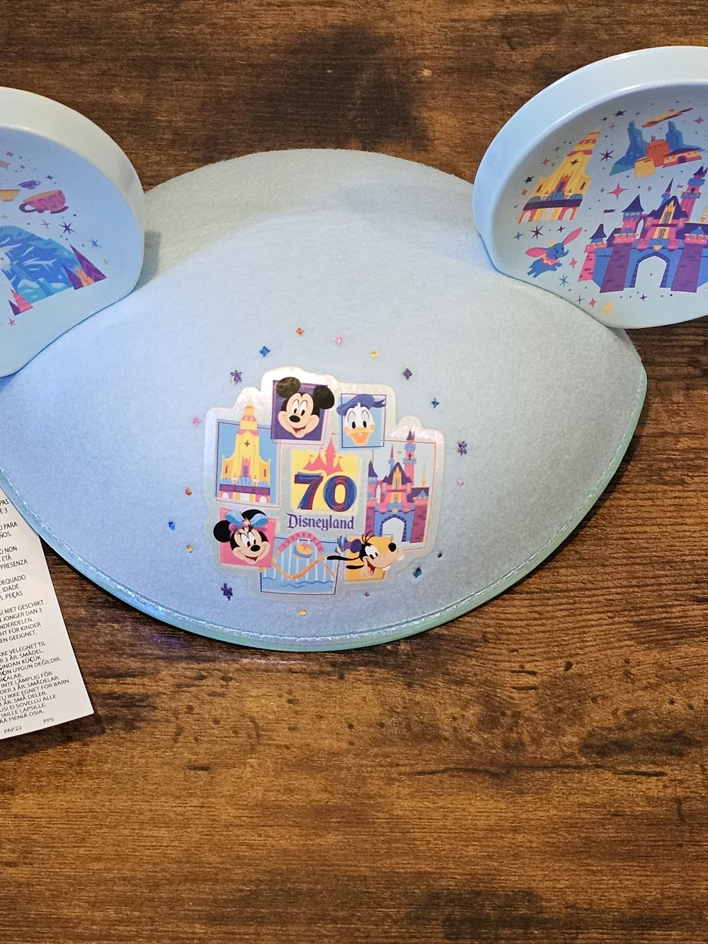 NWT Disneyland 70th Light Blue Mickey Ears Headband